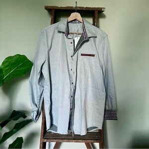 Gray Casual Button Down Shirt